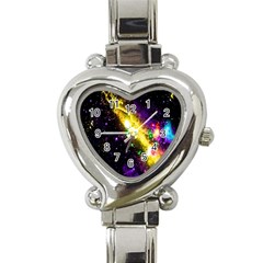 Galaxy Deep Space Space Universe Stars Nebula Heart Italian Charm Watch by Amaryn4rt