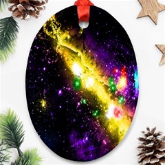 Galaxy Deep Space Space Universe Stars Nebula Oval Ornament (two Sides)