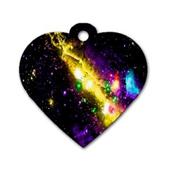 Galaxy Deep Space Space Universe Stars Nebula Dog Tag Heart (one Side)