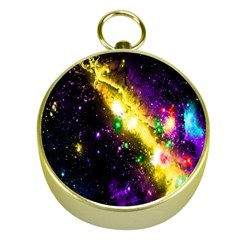 Galaxy Deep Space Space Universe Stars Nebula Gold Compasses by Amaryn4rt