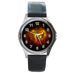 Galaxy Nebula Space Cosmos Universe Fantasy Round Metal Watch