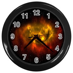 Galaxy Nebula Space Cosmos Universe Fantasy Wall Clocks (black) by Amaryn4rt