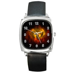 Galaxy Nebula Space Cosmos Universe Fantasy Square Metal Watch