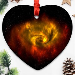 Galaxy Nebula Space Cosmos Universe Fantasy Heart Ornament (two Sides)