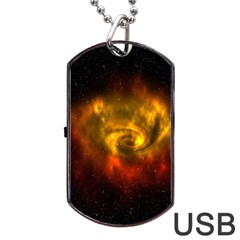 Galaxy Nebula Space Cosmos Universe Fantasy Dog Tag Usb Flash (one Side) by Amaryn4rt