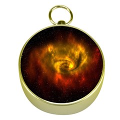 Galaxy Nebula Space Cosmos Universe Fantasy Gold Compasses by Amaryn4rt