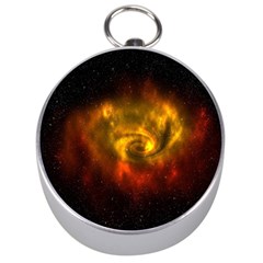 Galaxy Nebula Space Cosmos Universe Fantasy Silver Compasses by Amaryn4rt