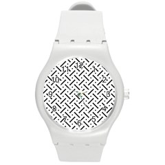 Geometric Pattern Round Plastic Sport Watch (m)