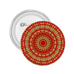 Gold And Red Mandala 2 25  Buttons by Amaryn4rt