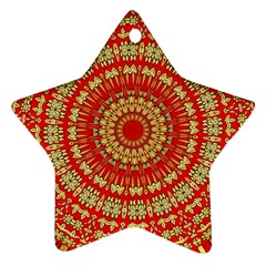 Gold And Red Mandala Ornament (star)