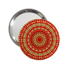 Gold And Red Mandala 2 25  Handbag Mirrors