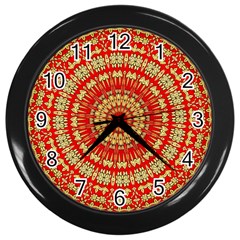 Gold And Red Mandala Wall Clocks (black)