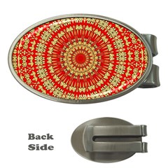 Gold And Red Mandala Money Clips (oval) 