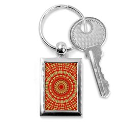 Gold And Red Mandala Key Chains (rectangle) 