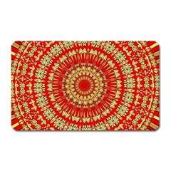 Gold And Red Mandala Magnet (rectangular)