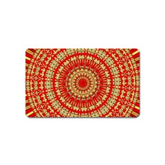 Gold And Red Mandala Magnet (name Card) by Amaryn4rt