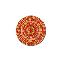 Gold And Red Mandala Golf Ball Marker