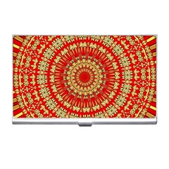 Gold And Red Mandala Business Card Holders by Amaryn4rt