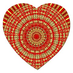 Gold And Red Mandala Jigsaw Puzzle (heart)