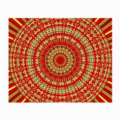 Gold And Red Mandala Small Glasses Cloth