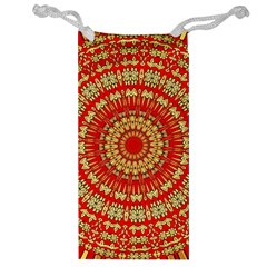 Gold And Red Mandala Jewelry Bag