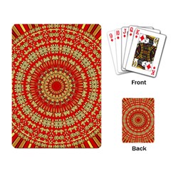 Gold And Red Mandala Playing Card