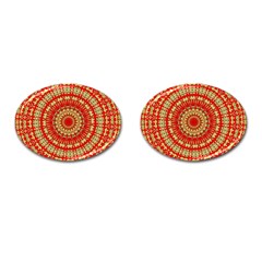 Gold And Red Mandala Cufflinks (oval)