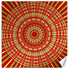 Gold And Red Mandala Canvas 20  X 20  