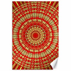 Gold And Red Mandala Canvas 20  X 30  