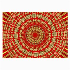 Gold And Red Mandala Large Glasses Cloth (2-side)