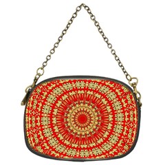 Gold And Red Mandala Chain Purses (two Sides) 