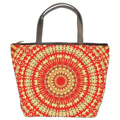 Gold And Red Mandala Bucket Bags