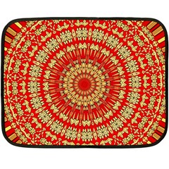 Gold And Red Mandala Fleece Blanket (mini)