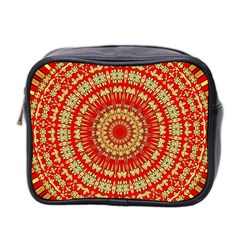 Gold And Red Mandala Mini Toiletries Bag 2-side