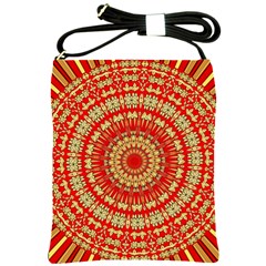 Gold And Red Mandala Shoulder Sling Bags