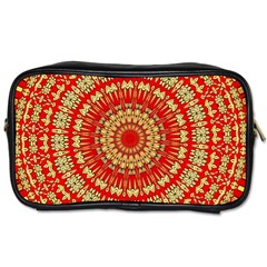 Gold And Red Mandala Toiletries Bags