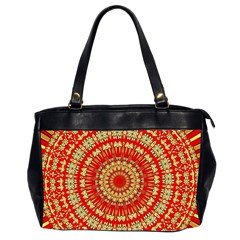 Gold And Red Mandala Office Handbags (2 Sides) 