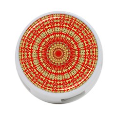 Gold And Red Mandala 4-port Usb Hub (one Side) by Amaryn4rt