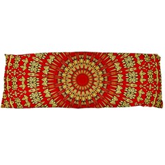 Gold And Red Mandala Body Pillow Case Dakimakura (two Sides) by Amaryn4rt