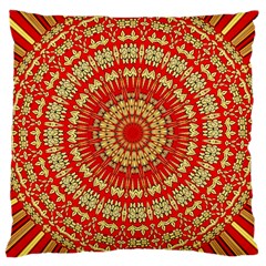 Gold And Red Mandala Large Cushion Case (one Side)