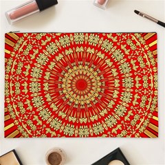 Gold And Red Mandala Cosmetic Bag (xxl) 