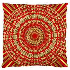 Gold And Red Mandala Standard Flano Cushion Case (two Sides)