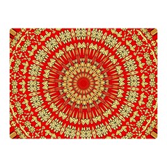 Gold And Red Mandala Double Sided Flano Blanket (mini) 