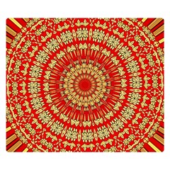 Gold And Red Mandala Double Sided Flano Blanket (small) 