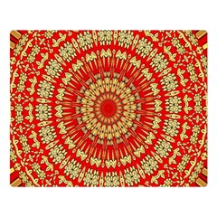 Gold And Red Mandala Double Sided Flano Blanket (large) 