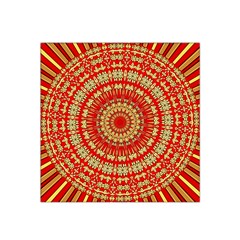 Gold And Red Mandala Satin Bandana Scarf