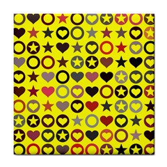 Heart Circle Star Seamless Pattern Tile Coasters