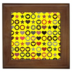 Heart Circle Star Seamless Pattern Framed Tiles