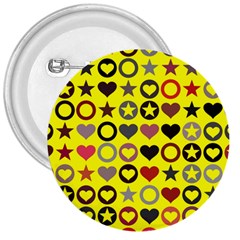 Heart Circle Star Seamless Pattern 3  Buttons