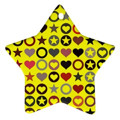 Heart Circle Star Seamless Pattern Ornament (star)